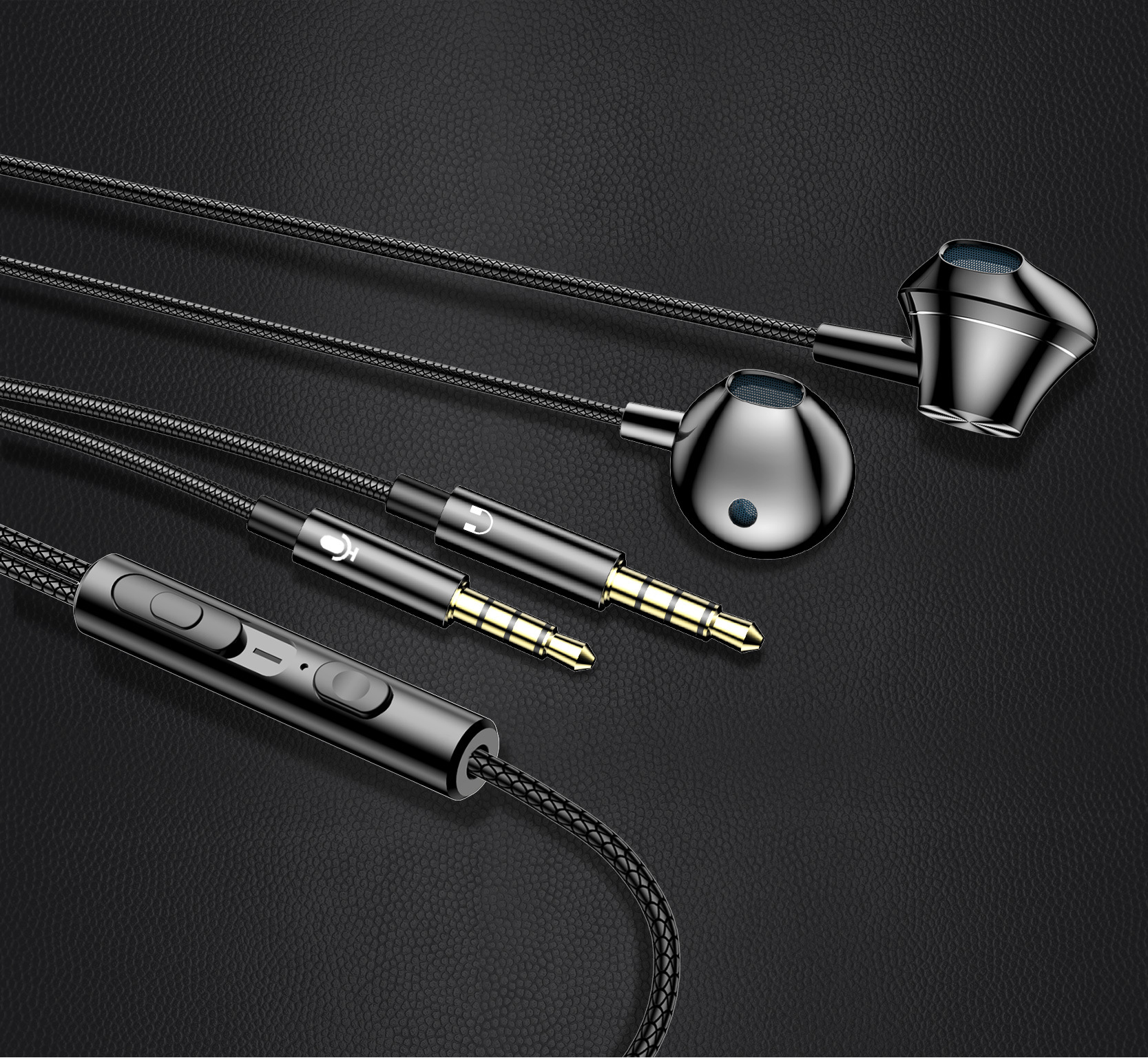 Nuevo heavy bass metal headset música en vivo karaoke teléfono móvil voz ordenador auriculares en la oreja