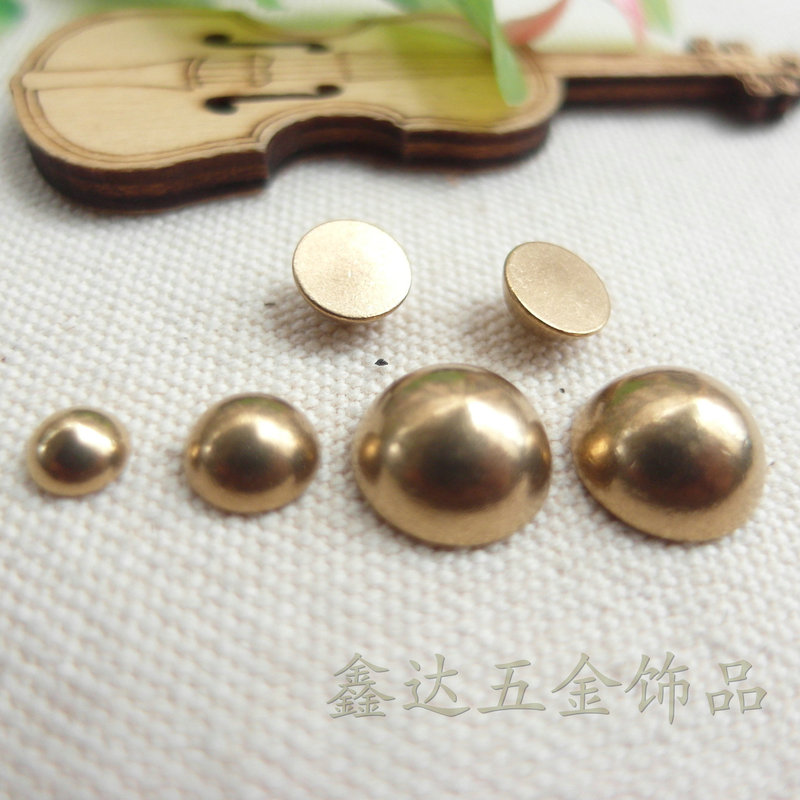 Factory direct sale brass hemispherical brass semicircular beads sticky beads hemispherical beads diy flat bottom semicircular beads nail sticky beads