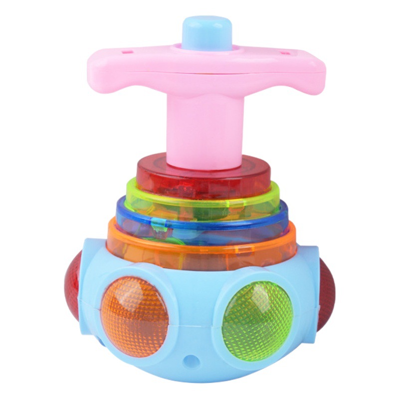 Juguete rojo neto para niños juguete emisor de luz música ligera giroscopio catapulta giratoria giroscopio emisor de luz puesto de regalo al por mayor