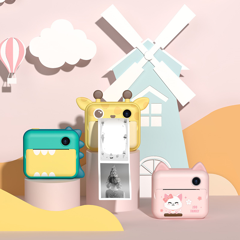 Nueva cámara para niños HD 1200W delantera y trasera cámara imprimible de dibujos animados cámara divertida Polaroid spot