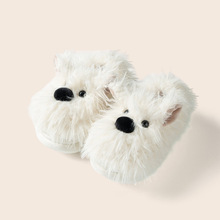 可爱潦草小狗棉拖鞋男童女孩包跟冬季室内居家保暖厚绒毛拖鞋儿童