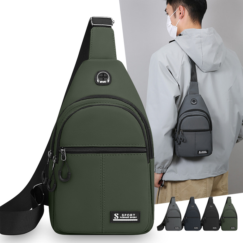 Multinational multicapa simple bolso de pecho de hombre película de cuero PU textura mochila de hombro casual al aire libre bicicleta mochila de moda