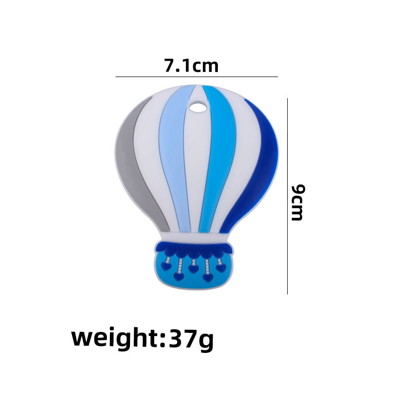 Bebé de dibujos animados colorido globo de aire caliente de silicona teether stick juguete entrenamiento del bebé dientes de molienda palo