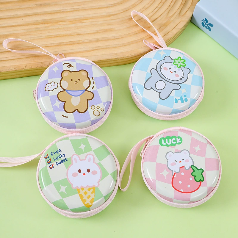 Кошелёк‑монетница жесть 7,5×7,5×3,5 см, на молнии для наушников и кабелей, мультяшный брелок
