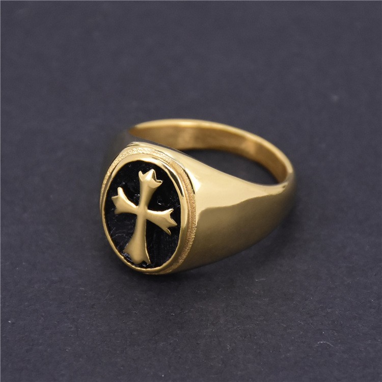 30g Weight Rings Classification 13, 8 Ring Size 1 Piece Quantity Wholesale Jewelry Punk Cool Style Geometric Cross Titanium Steel Plating Rings