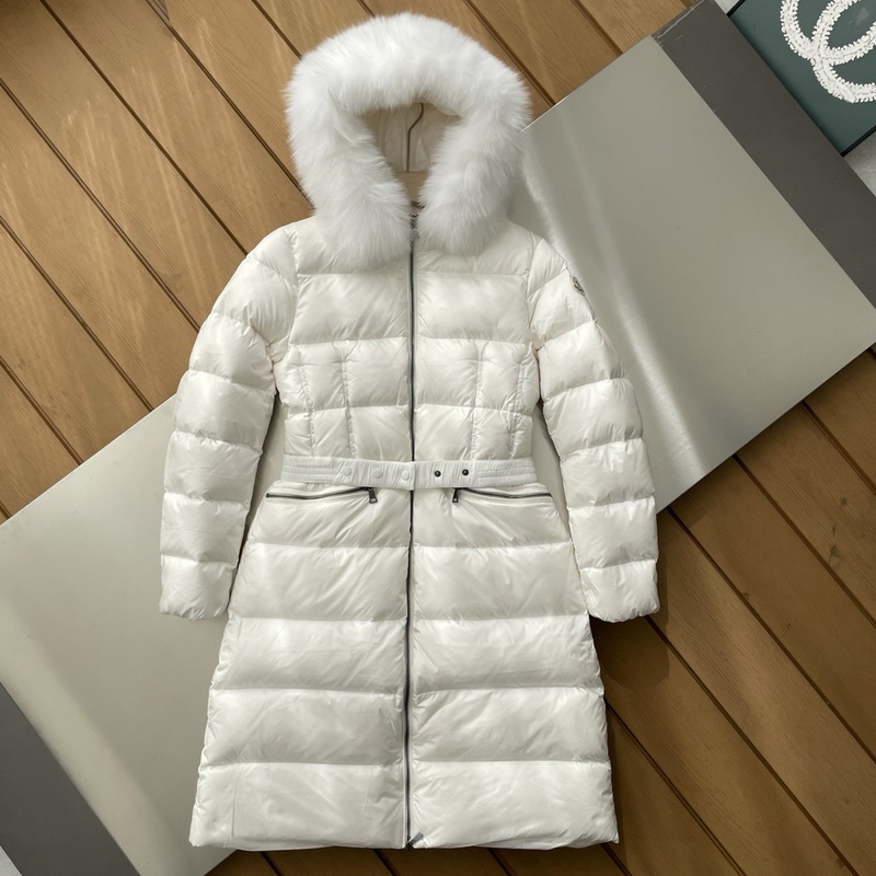 Clearance Sale on Discontinued Sizes, Original Brand Mongolian Style, Waist-Cinching Slim-Fit Long down Coat with Fur Collar, 90% White Duck Down, Short Outerwear