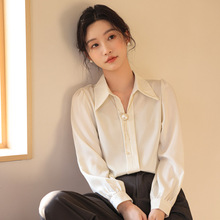 实拍 雪纺长袖衬衫上衣2025秋季新款设计感小众法式女士长袖衬衣