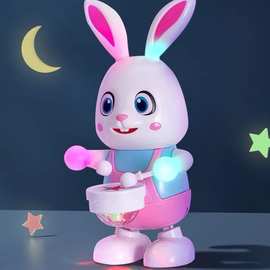 跳舞打鼓小兔子贺岁兔电动玩具唱歌声光音乐儿童早教仙女棒