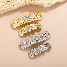 跨境满钻金牙男扑克牌花色造型红桃梅花方块A字个性嘻哈牙套