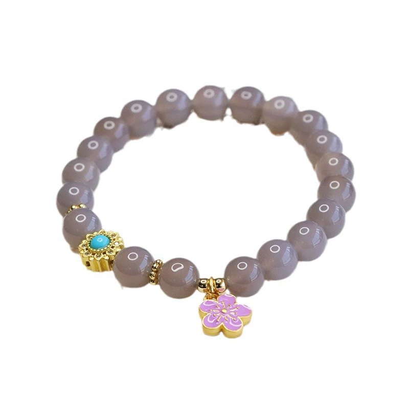 爱钰 Organic agate bracelet, chain, flowered, Chinese style, wholesale