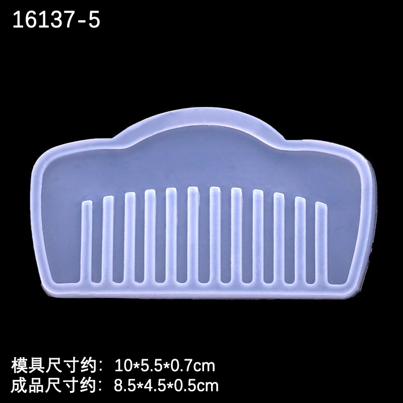 Espejo peine cristal epoxi resina hecha a mano molde de silicona lindo dibujos animados peine epoxi molde múltiple opcional