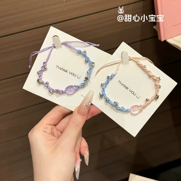 Gradient color cute fish bracelet, handmade braided couple bracelet, friendship bracelet, trendy Instagram style, a fresh gift for friends