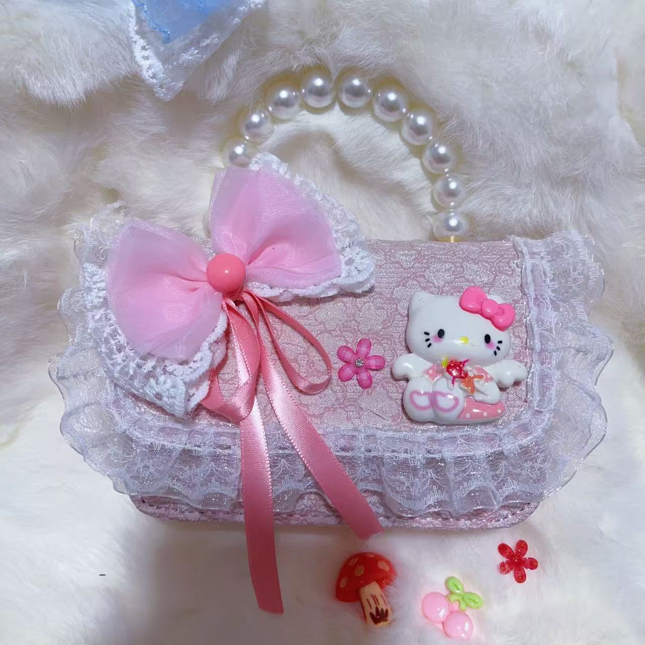 Bagos de hombro para niños primavera y verano frescos bolsos de perlas para niñas Aisha pequeña princesa bolsos de mochila de estilo extranjero