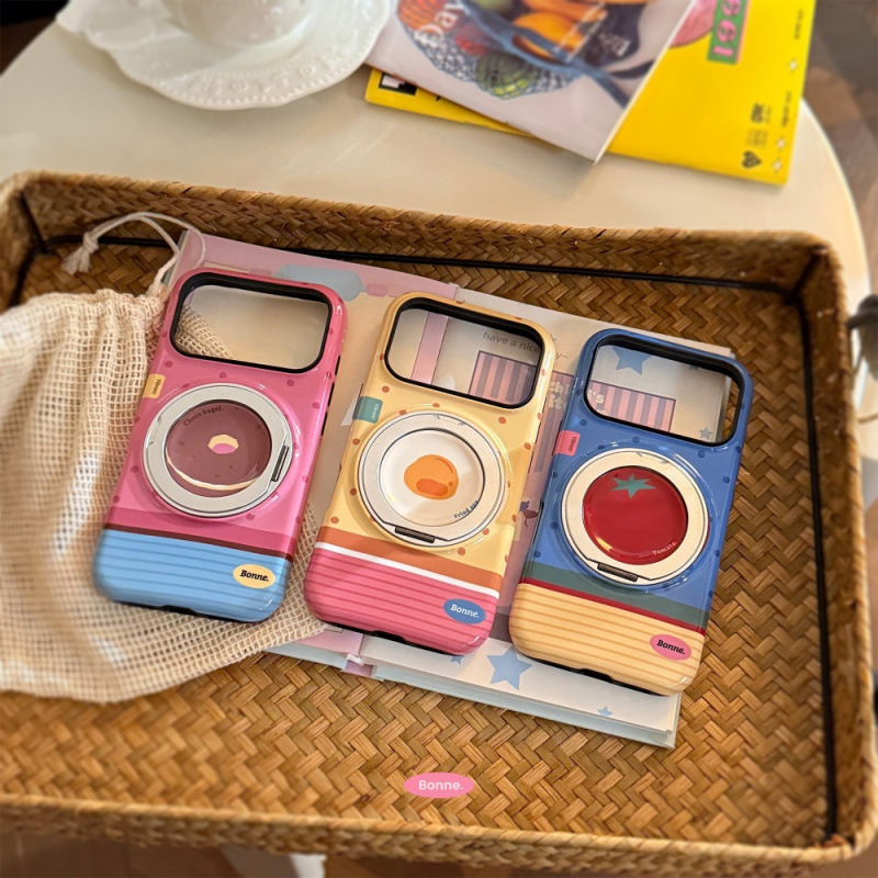 Niche cute polka dot tomato phone case suitable for Apple 17/16 PRO MAX with film stand case for iPhone 15 Pro