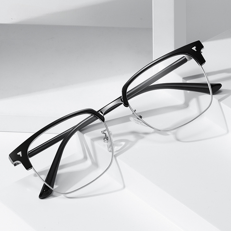New Fashion Square Frame Glasses for Men, Anti-Blue Light Non-Prescription Glasses, Can Be Customized with Prescription Lenses, Model 9536 New Fashion Square Frame Glasses for Men, Anti-Blue Light Non-Prescription Glasses, Can Be Customized with Prescription Lenses, Model 9536