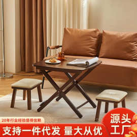 实木可折叠桌子小户型家用可收纳小饭桌摆摊便携小四方桌简易餐桌