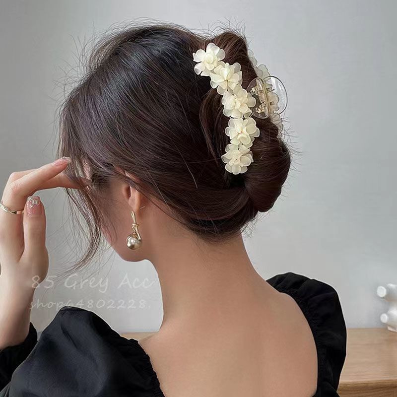 2022 New Summer Fresh Flower Clip Large Hairpin Women's Head Hair Shark Clip High-grade Hair Accessories