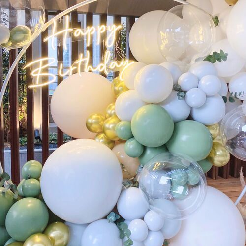Cross-border Balloon Set New Macaron Latex Balloons Birthday Decoration Arrangement Wholesale Balloon Chain Combo Set