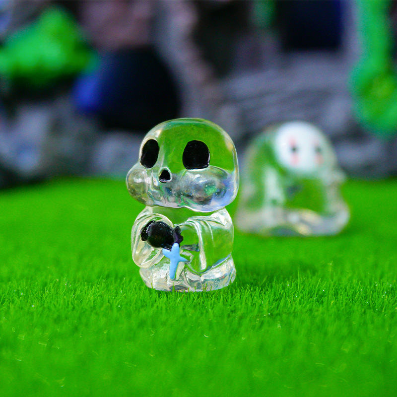 Figura de esqueleto masculino sin rostro, pequeño fantasma de cristal, regalo de Halloween, decoración transfronteriza al por mayor, nuevo modelo de moda