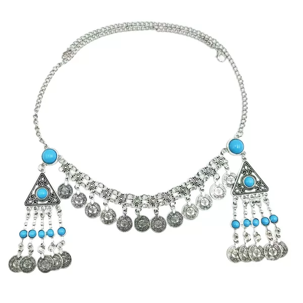 New Ethnic Style Coin Tassel Forehead Ornament Turkish Kazakh Metal Headband Xinjiang Travel Photography Headwear Female Manufacturer