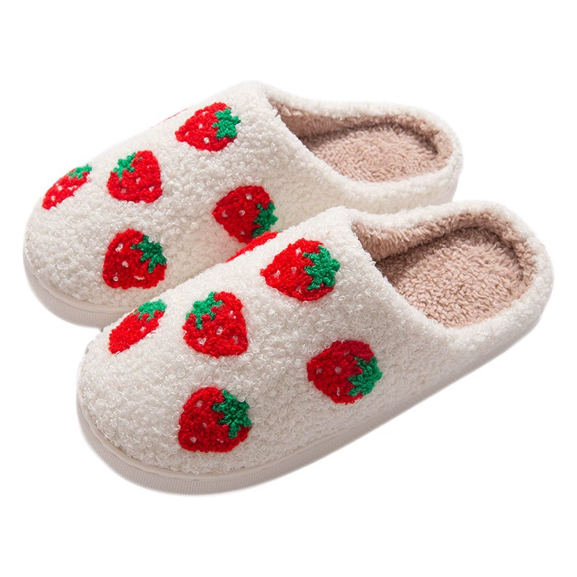 Трансграничные специально для осенних и зимних клубничных хлопчатобумажных тапочек для девочек мультфильм для дома