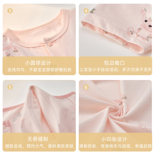 Baby jumpsuit, summer thin infant pure cotton, male and female baby short-sleeved romper, newborn clothes