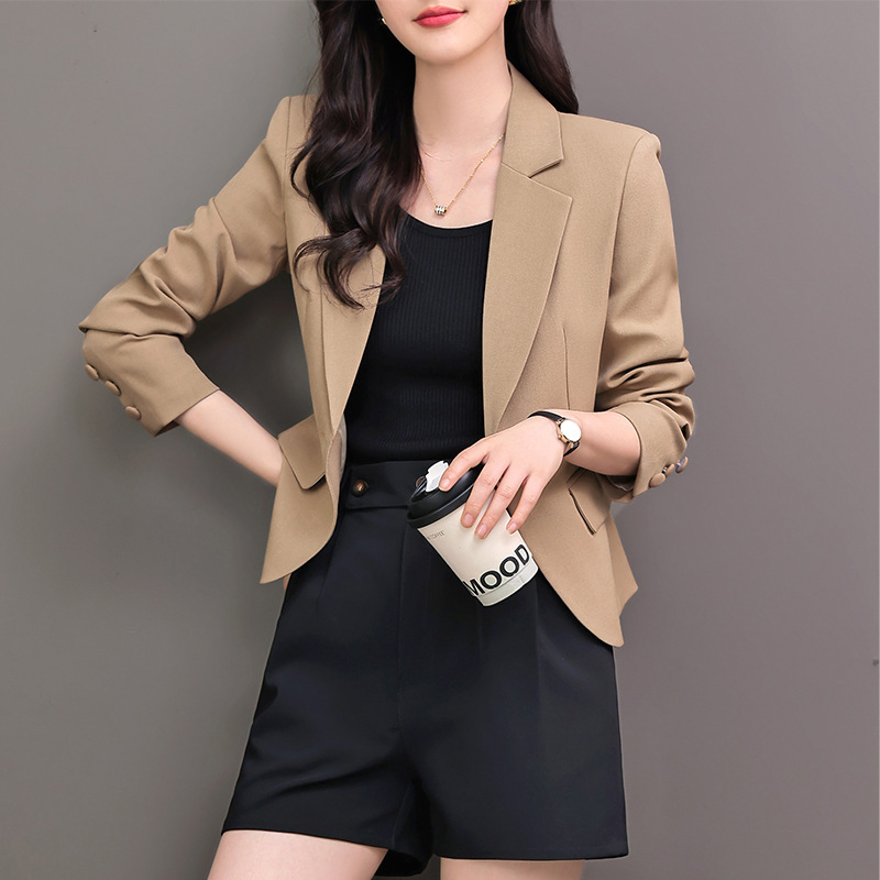 Commuting Simple Business Blazer for Women, Autumn 2025 New Style, Petite Casual Fashion Short Suit Jacket