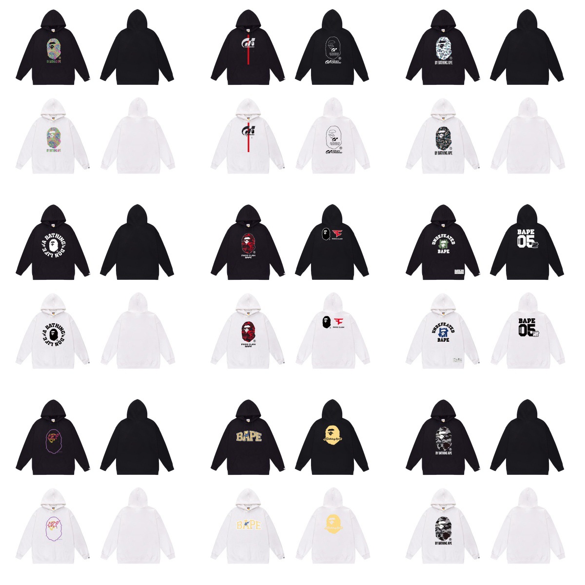 日潮元染头猴子趣味卡通动漫图案印花时尚宽松男女情侣连帽卫衣