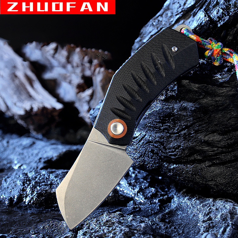 D2钢折叠刀高硬度折刀户外野营小刀求生刀防身刀G10迷你厂家直销