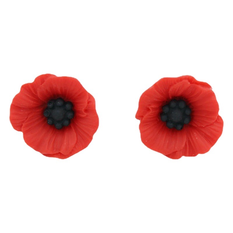 10 Unids resina flor de la Amapola anti-guerra Memorial Broche de bronce mariposa hebilla vestido ramillete Amapola Broche