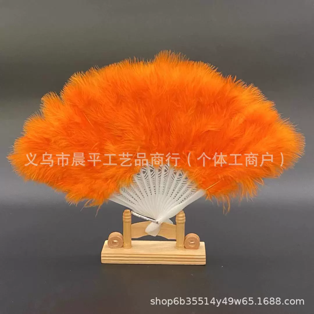 16-piece feather fan, costume shooting, cheongsam catwalk show, bridal accessories, ball square stage performance props