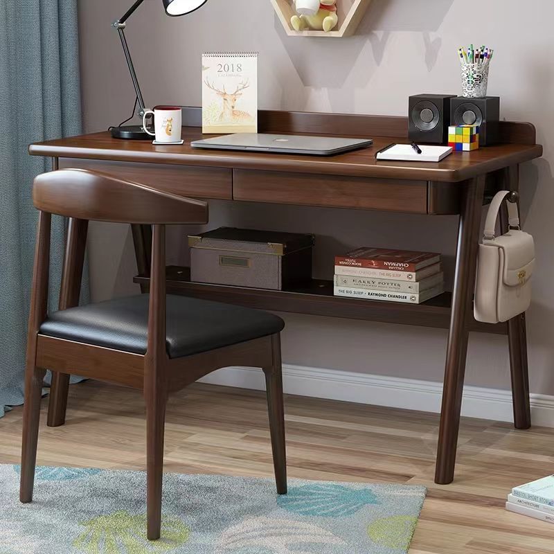 Nordic Solid Wood Computer Desk, Simple Home-Use Bedroom Desk for Small Apartments, Children's Study Desk, Writing Desk for Primary and Secondary School Students
