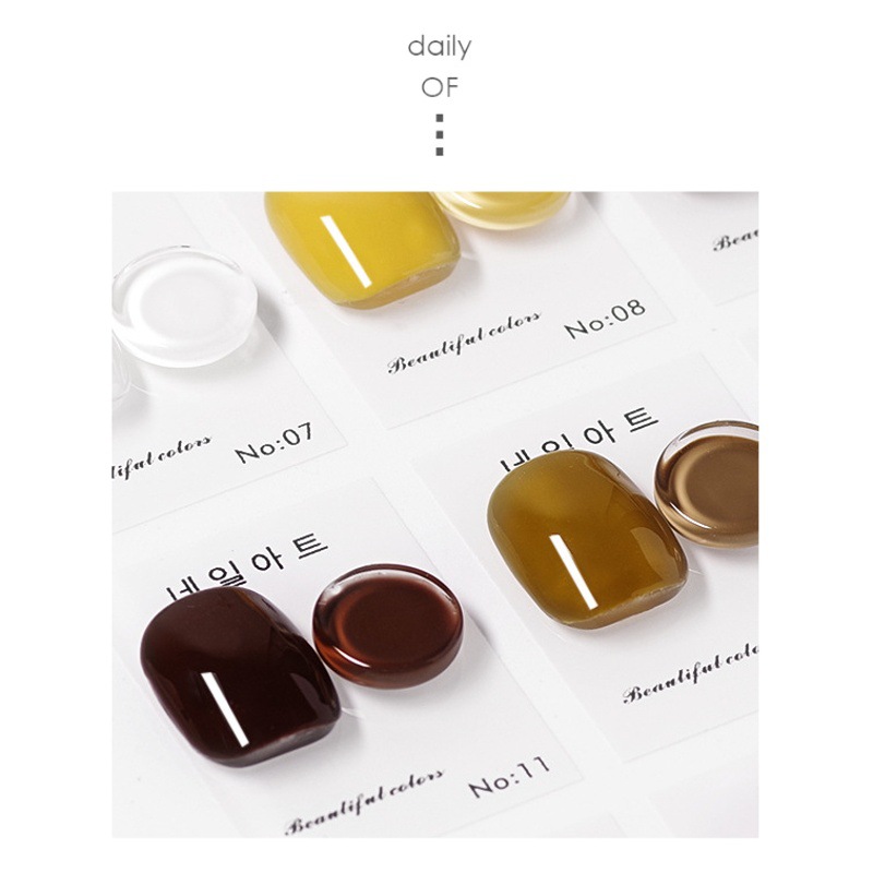 Tarjeta de color de vidrio de uñas cuentas de frijol transparentes Pantalla de color de pegamento de esmalte de uñas multilateral irregular oso amor estrella de cinco puntas