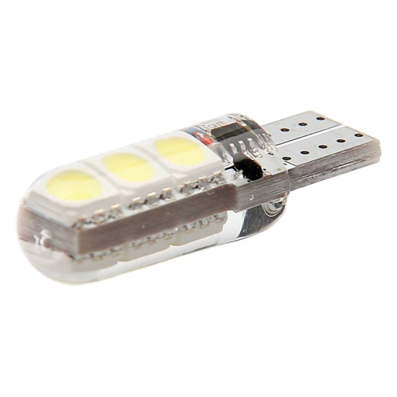 Автомобильная лампа Factory Direct T10 5050 Всегда яркая + вспышка силиконовая 6smd лампа W5W Drop glue Хрустальная широкая лампа