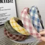 格子洗脸防滑小清新头箍
