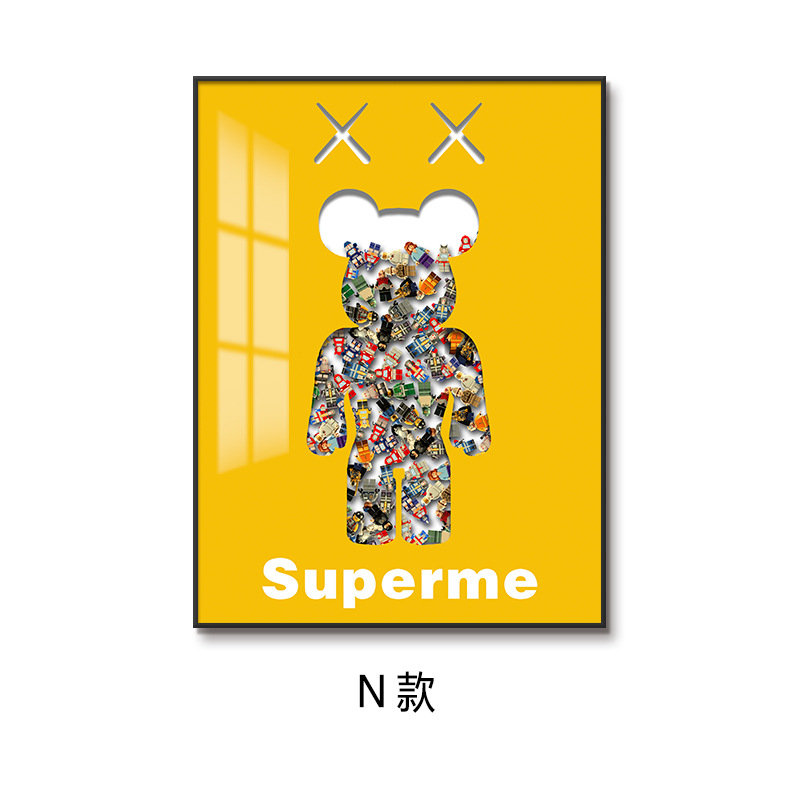 Bloques de construcción de Lego, pintura decorativa para personas, pasillo de entrada, sala de estar, sofá, pintura colgante, dormitorio infantil tridimensional 3D, pintura de cabecera