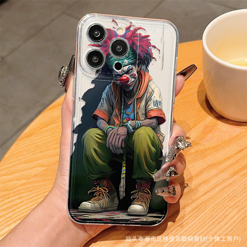 涂鸦小丑适用iPhone15/16/17ProMax苹果11/12/13/14PLUS手机壳7/8