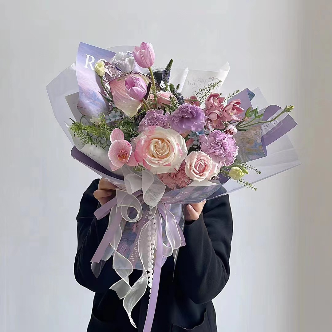 春季新款鲜花包装纸 创意春日小花系列包装纸 花店花艺花束包装纸