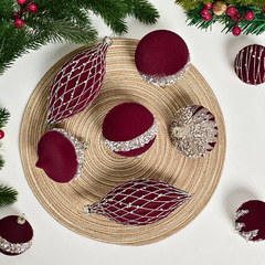 クリスマス装飾ボール古典的な高級感クリスマスツリーペンダント植毛飾りビロードクリスマスボールクリスマス配置
