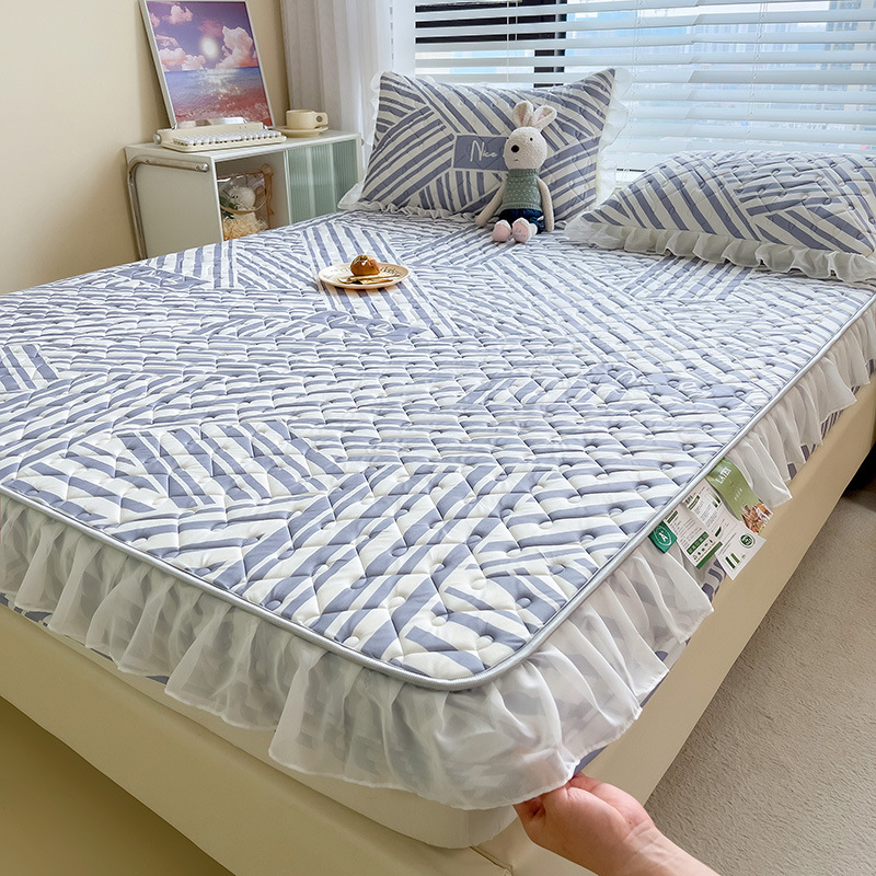 Summer silk mat, set, sheet, 3 piece set, washable