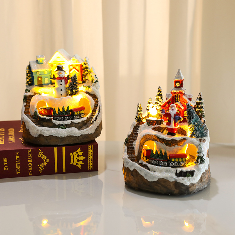 New style rotating Christmas resin ornaments with concert, Christmas gifts, decorations