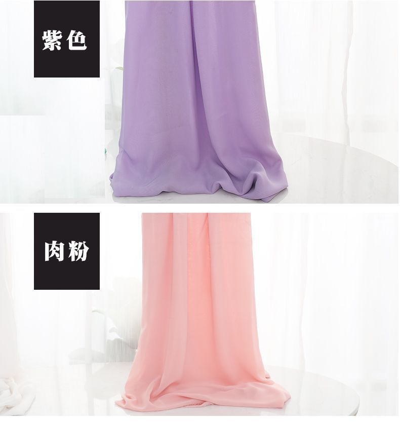 Chiffon fabric for summer, non-transparent, draping skirt fabric, clothing lining, white and black gauze skirt lining fabric
