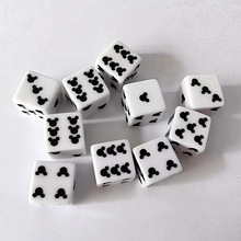 16MM方角黑色图案骰子 点数色子 树脂筛子 大号投子 新款跨境货源