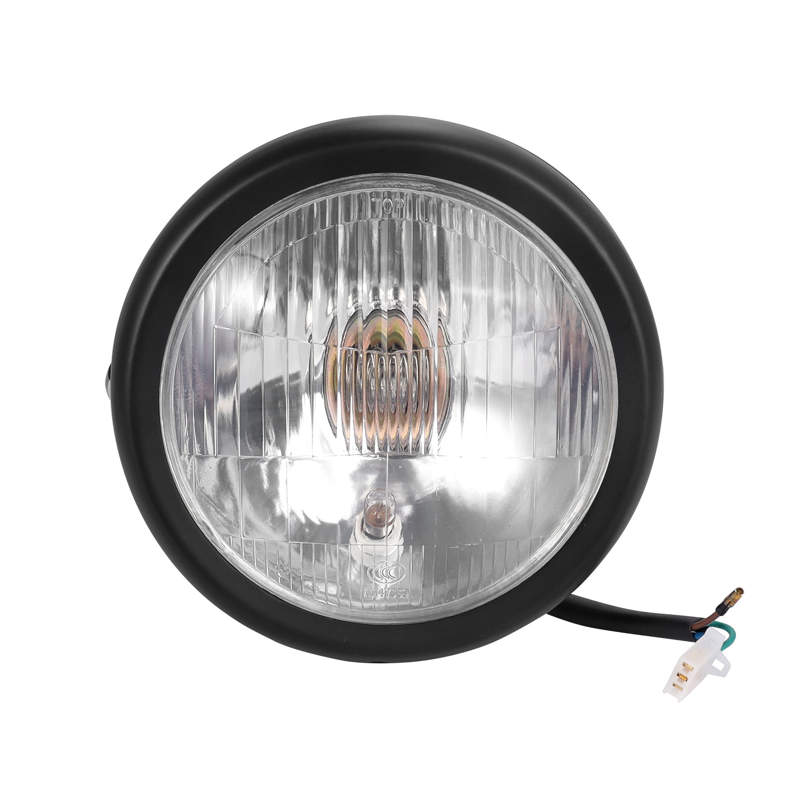 Modified Retro Headlight GN125 Retro Black Shell Round Headlight
