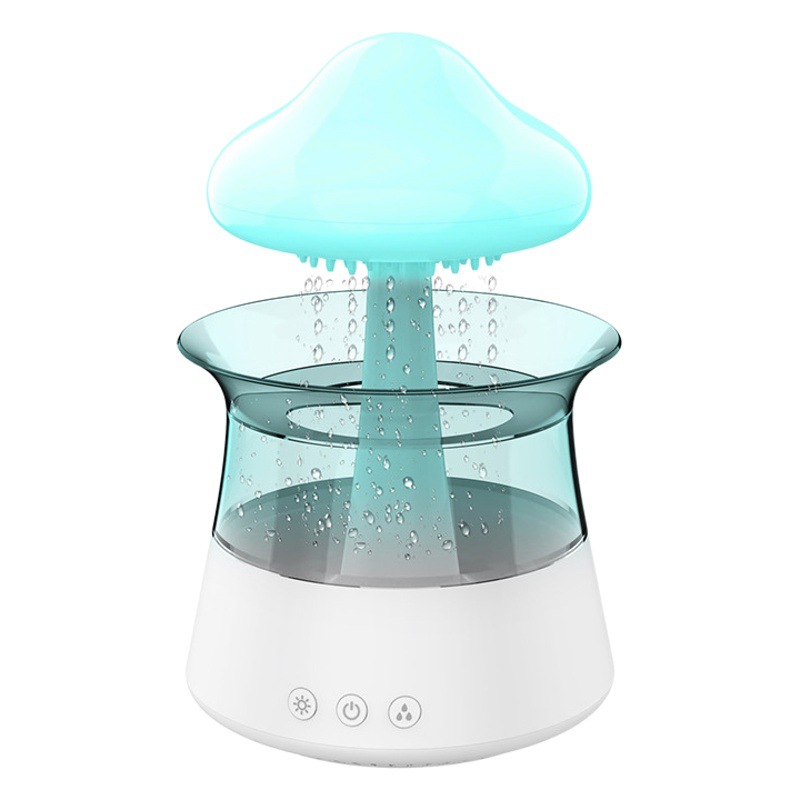 Nueva creativa nube de lluvia humidificador máquina de aromaterapia nube gotas de lluvia hogar colorido lámpara de setas humidificador de aceite esencial