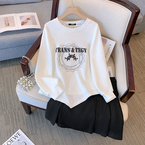 120-350斤大码女装胖mm不规则长袖T恤百褶短裙两件套2025春秋新款，女装运动套装，变形策服饰