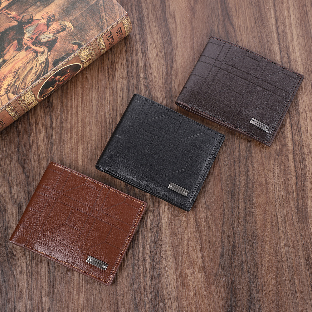 Amazon's Best-Selling Men's Wallet Short Banknote Holder Large Capacity Thin Soft Leather Clip Cross-Border Ready Stock