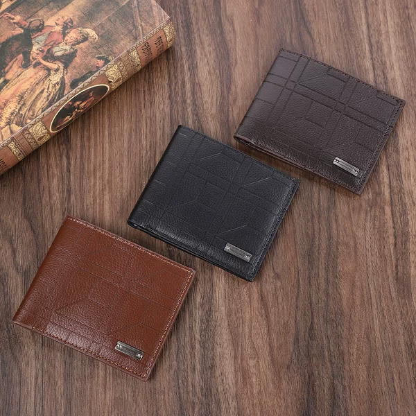 Amazon's Best-Selling Men's Wallet Short Banknote Holder Large Capacity Thin Soft Leather Clip Cross-Border Ready Stock