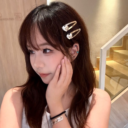 Silver Heart Butterfly Bow Basic BB Clip Exquisite Alloy Hair Clip Side Clip Fashion Simple Hair Pin Top Hair Accessory