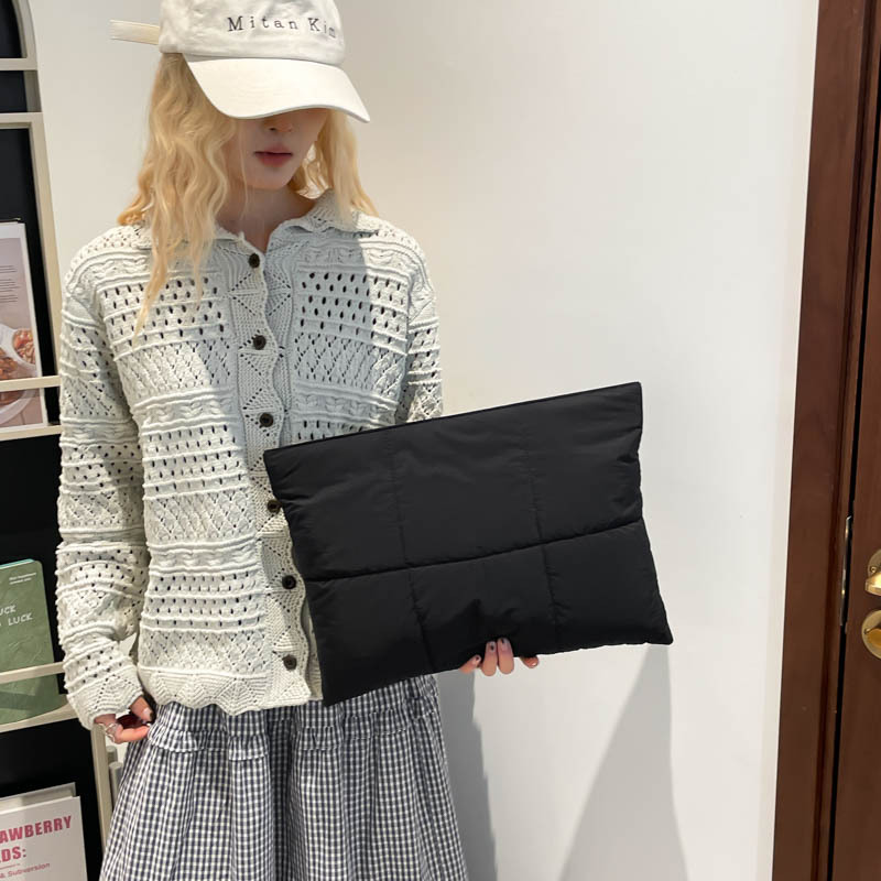2025 New Cross-Border Wholesale Pleated Multifunctional Handheld Large Capacity Pillow Cloud Bag Computer Bag Notebook Bag